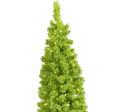 5.5' Flocked Lime Pencil Fir