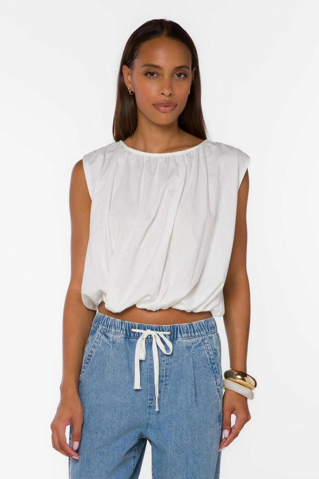 Gwyn Sleeveless Top, Optic White