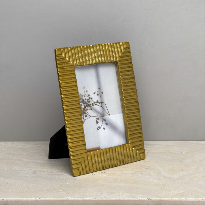 Gilded Ribbed Photo Frame, Gold - 13 Hub Lane   |  