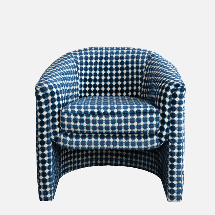 Dotted Burnout Velvet Chair w/ Nailheads