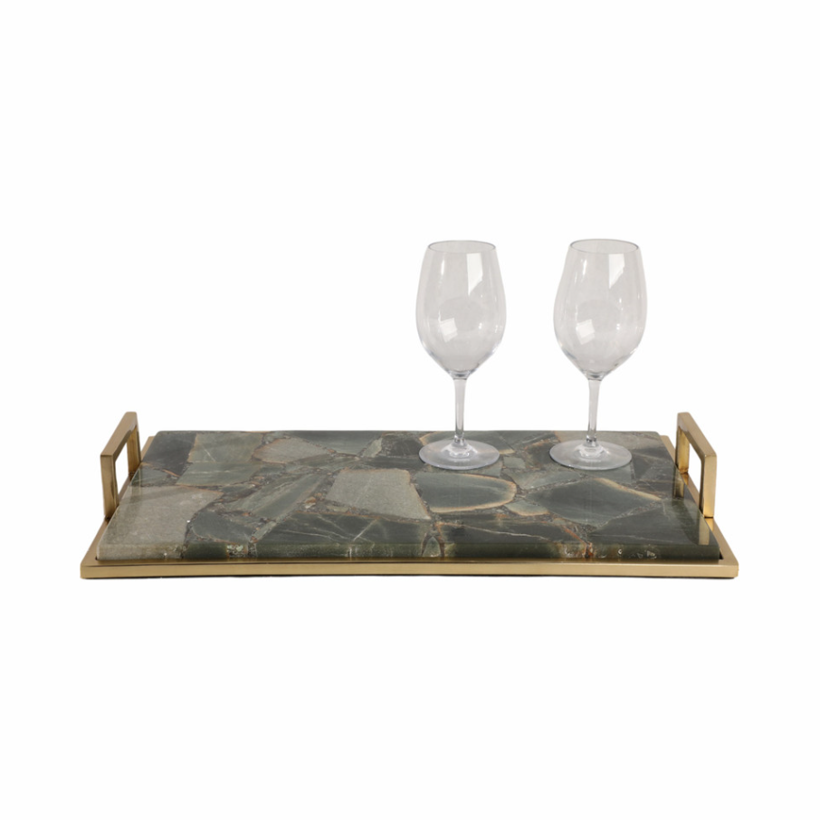 Timor Green Agate Tray - 13 Hub Lane   |  Marble Trays