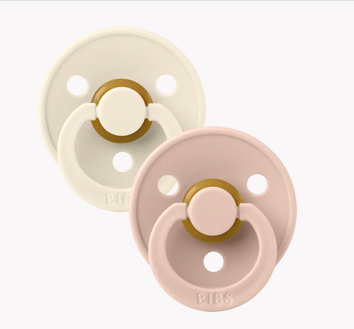 Colour Pacifiers 2 Pack, Ivory & Blush