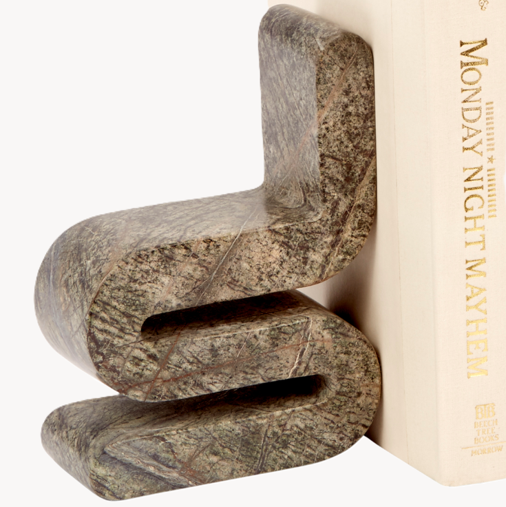 Clara Curved Marble Bookend