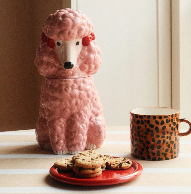 Dolomite Poodle Cookie Jar w/ Bows