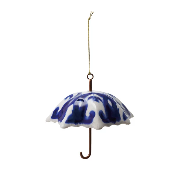 Hand-Painted Stoneware & Metal Umbrella Ornament - 13 Hub Lane   |  Vintage Inspired Ornaments