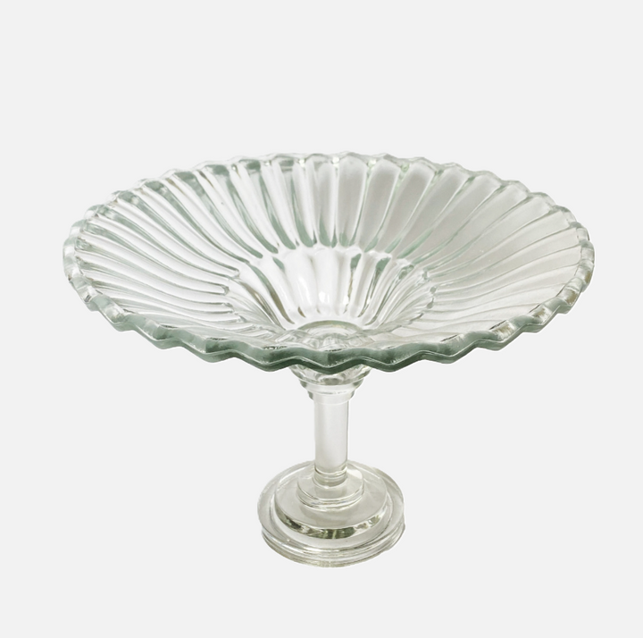 Pressed Glass Pedestal Bowl