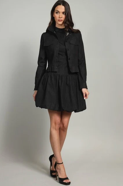 Lola & Sophie Ruffle Jean Jacket, Midnight