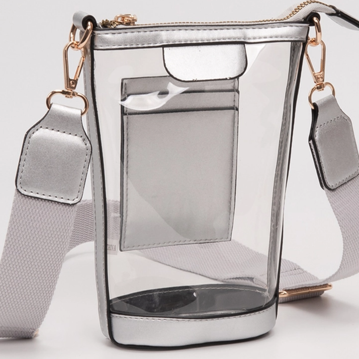 Transparent Crossbody Bag / Phone Bag, Silver - 13 Hub Lane   |  Clear Crossbodies