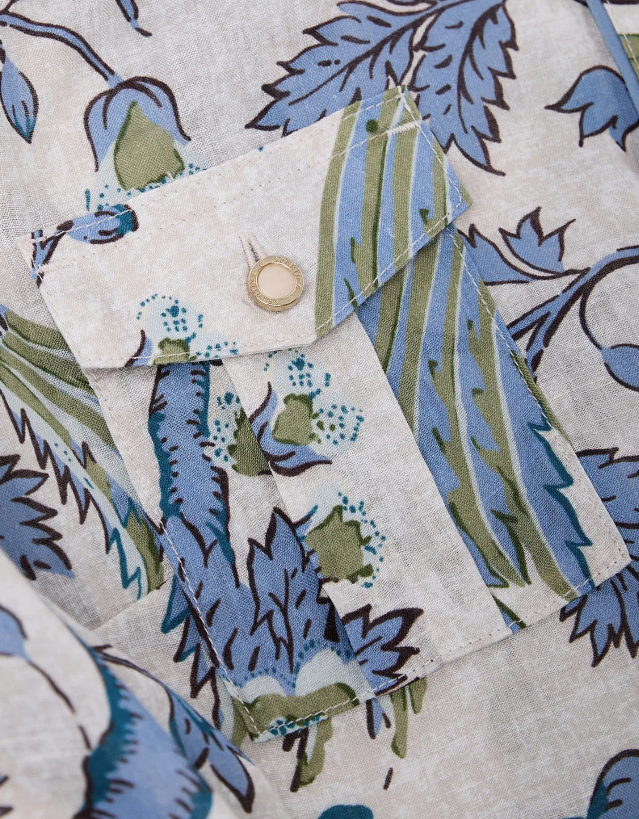 Claudette Blouse, Japonica Bird Green