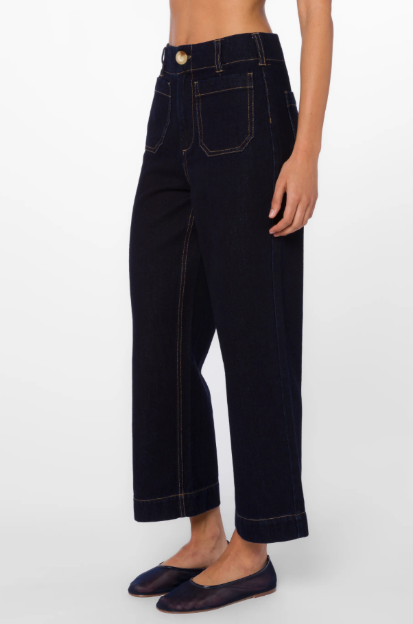 Alyx Pants, Pacific Indigo - 13 Hub Lane   |  Cropped Wide Leg Jeans
