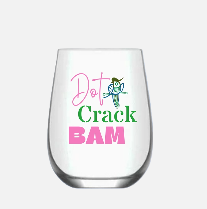 Dot Crack Bam Bamboo Mahjong Stemless Wine Glasses