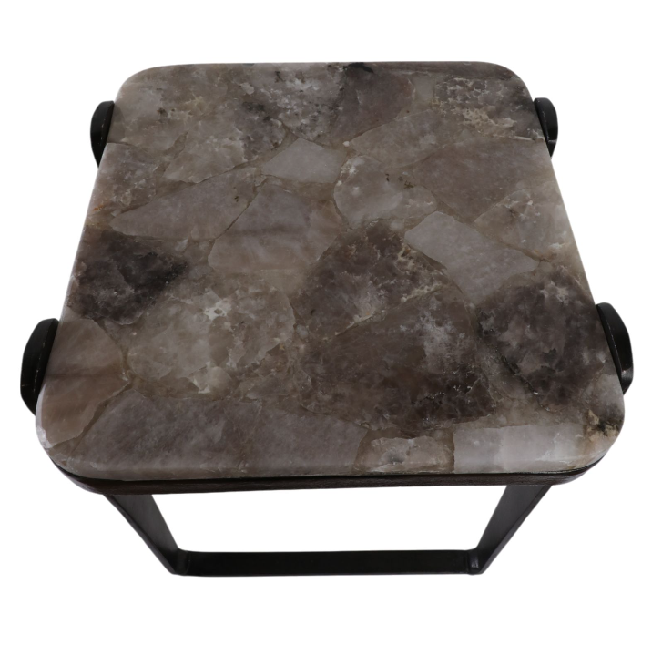 Rolla Smoky Quartz Top Accent Table
