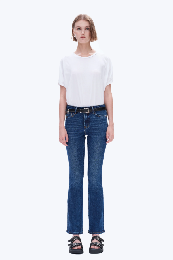 High Rise Bootcut Jeans, Deep Sea
