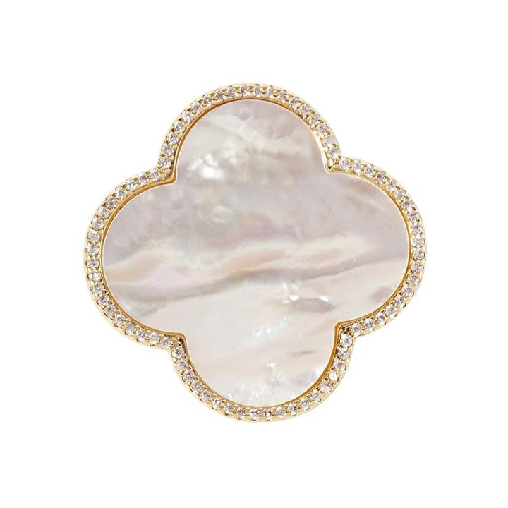 Gold Quatrefoil Pin Brooch