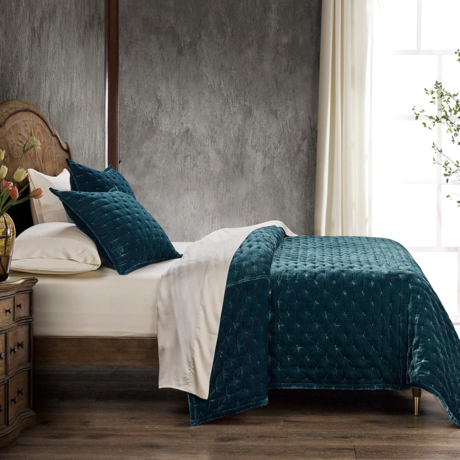 Stella Faux Silk Velvet, Storm Blue - 13 Hub Lane   |  