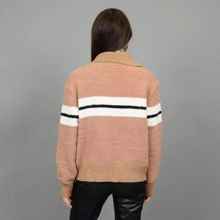 Solanda Mock Neck Sweater, Brown