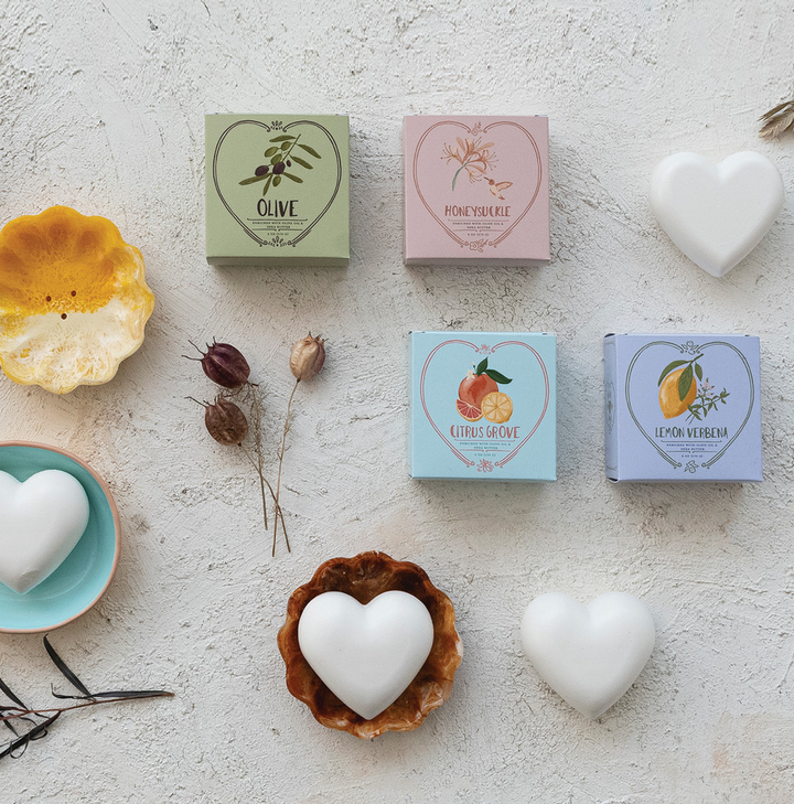 6oz. Triple Milled Heart Shaped Soap