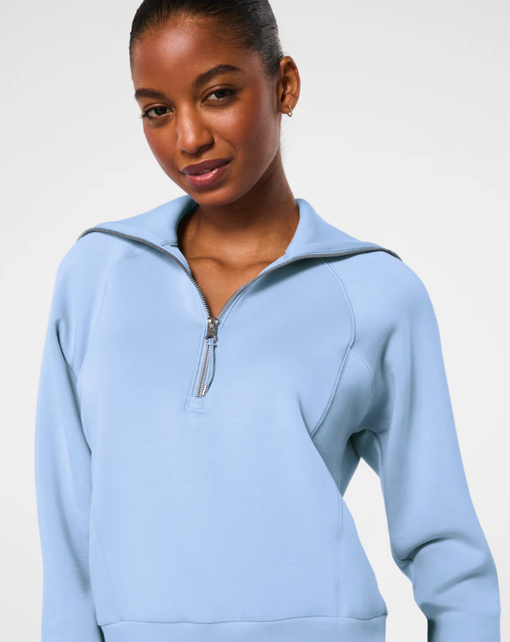 Spanx AirEssentials Half Zip, Hydrangea - 13 Hub Lane   |  Half-Zip Sweatshirts