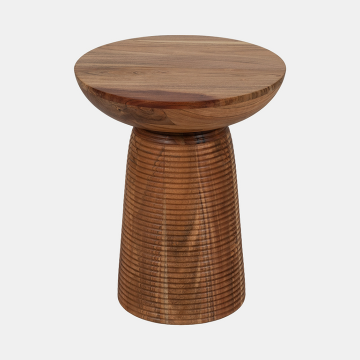 Grooved Wood Base Accent Table - 13 Hub Lane   |  Accent Tables