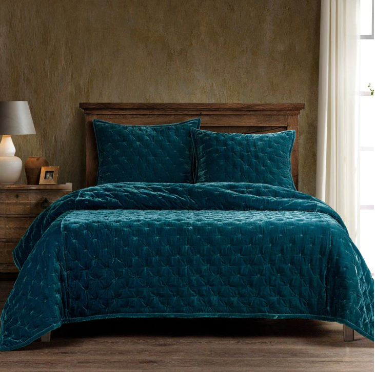 Stella Faux Silk Velvet, Teal - 13 Hub Lane   |  
