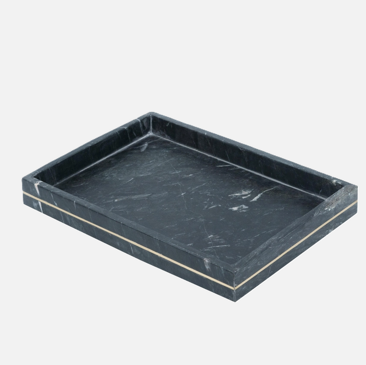 Marble Tray w/ Brass Inlay