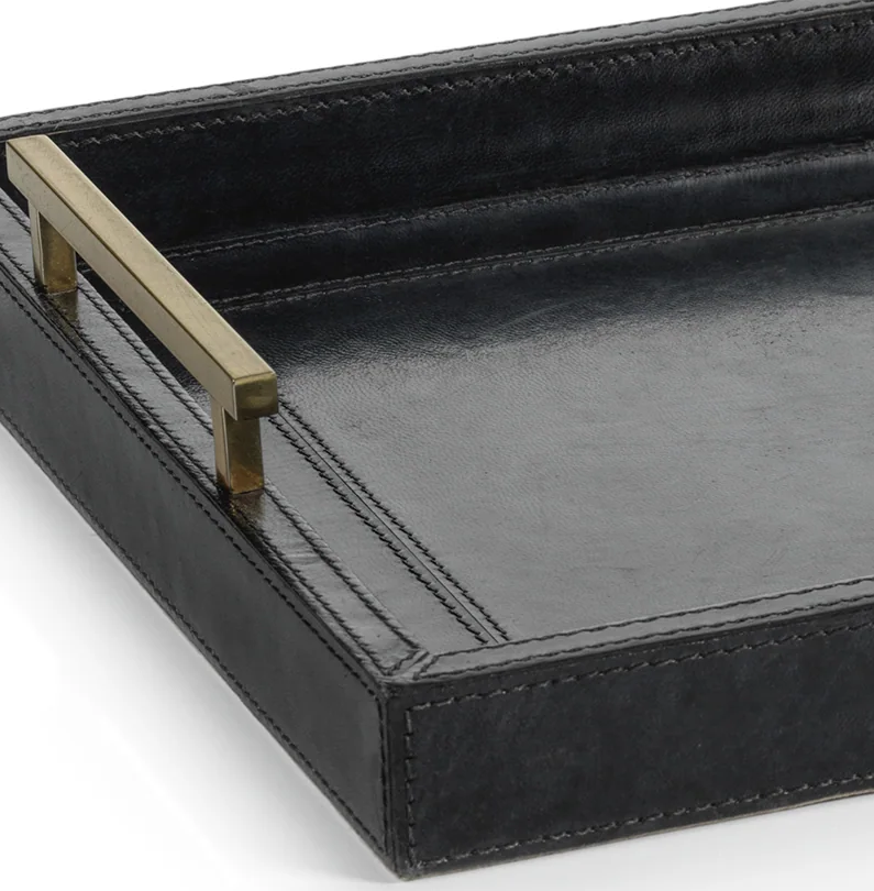 Savoy Leather Bar Tray - 13 Hub Lane   |  Leather Trays
