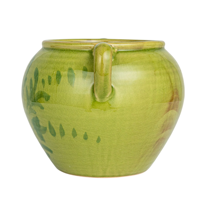 Hand-Painted Terra-Cotta Urn w/ Handles