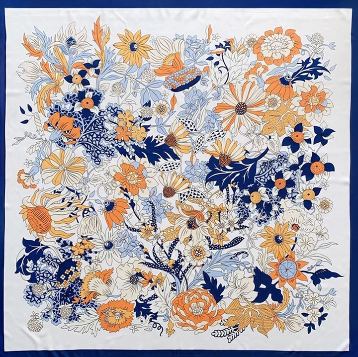 Floral Silk Feel Square Scarf