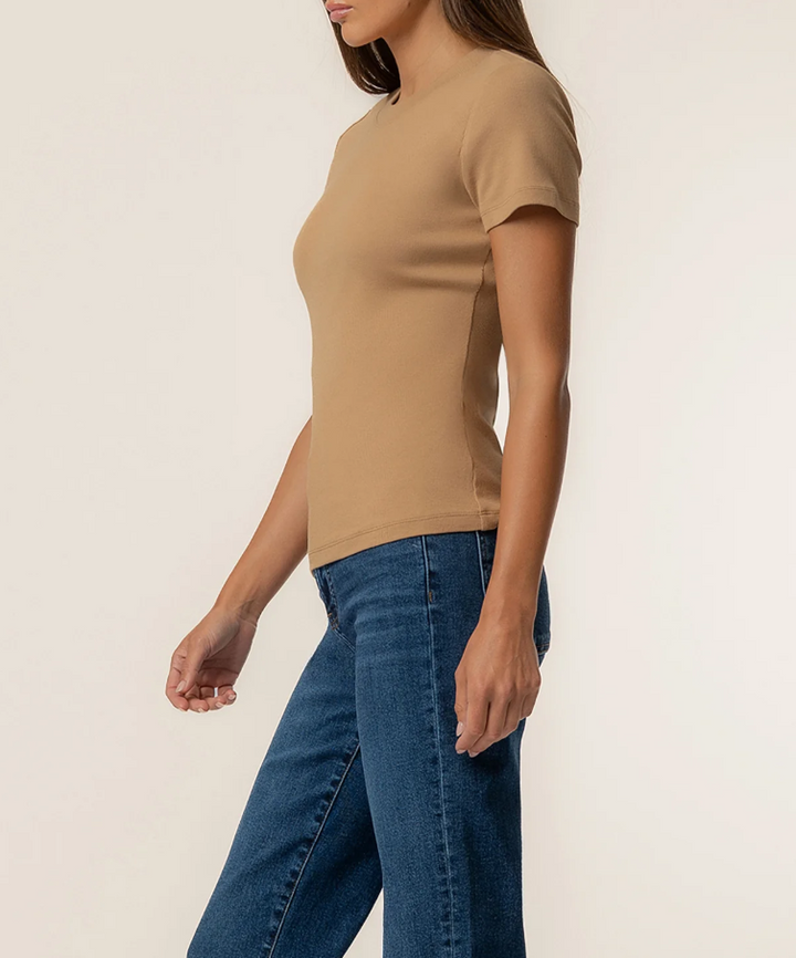Kut From the Kloth Langley Rib Top, Camel