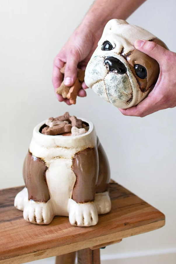 Ceramic Bulldog Canister