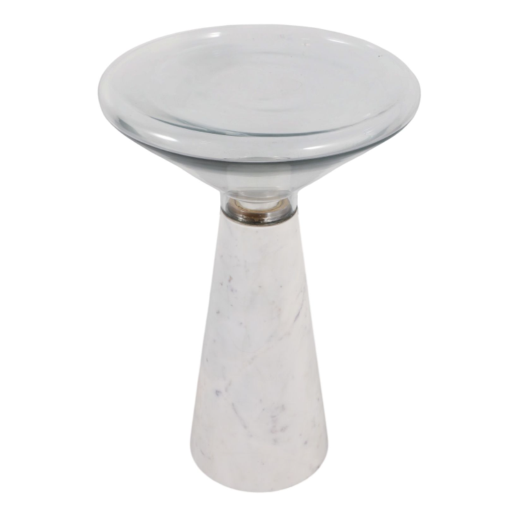 Vermillion Accent Table, White