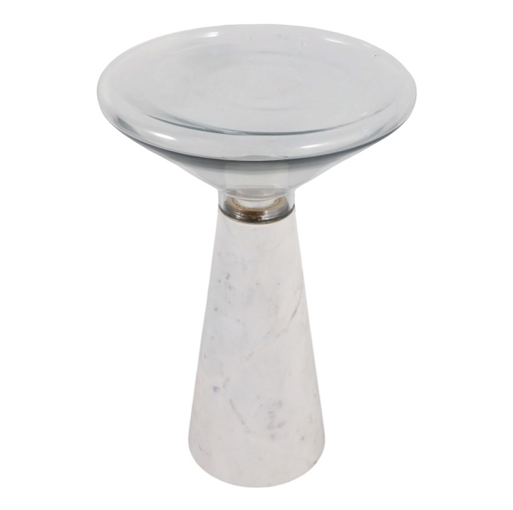 Vermillion Accent Table, White