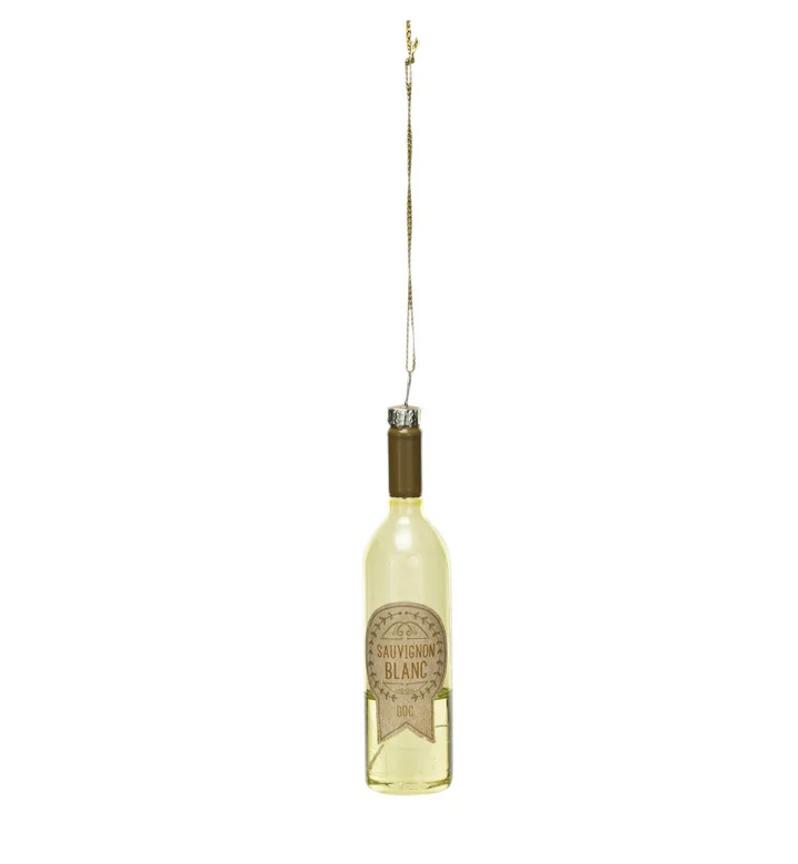 Wine Bottle Glass Ornament