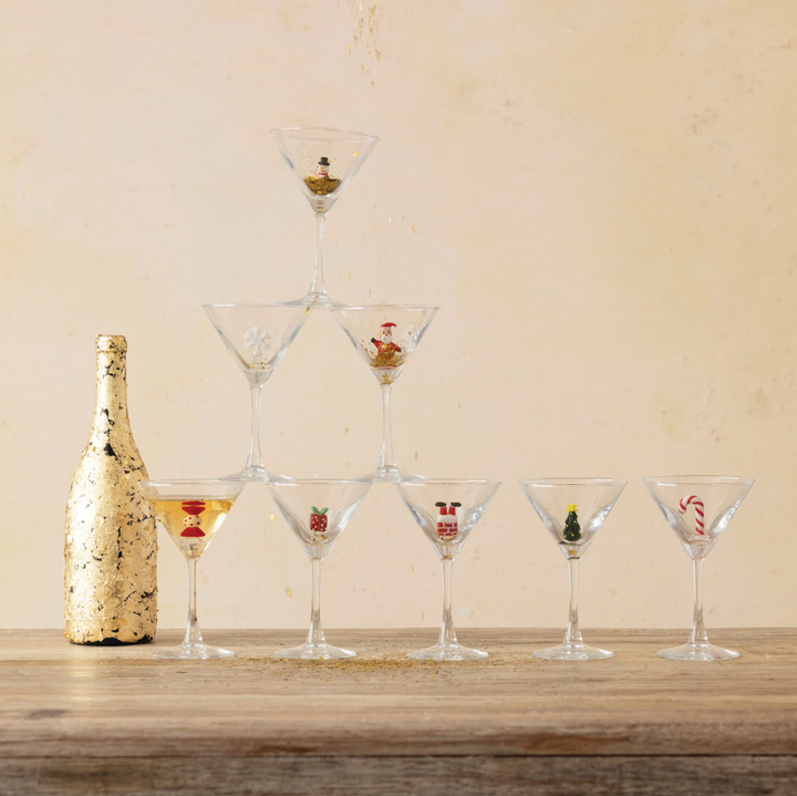 4oz. Holiday Figure Martini Glass - 13 Hub Lane   |  