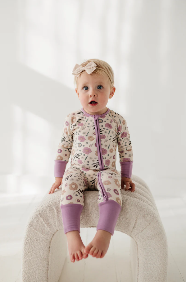 Long Sleeve Zip Romper, Winter Floral - 13 Hub Lane   |  Rompers