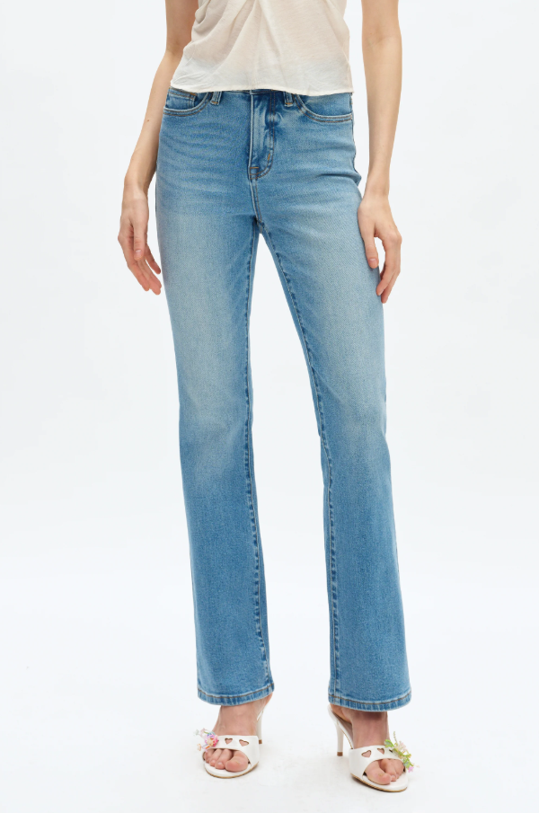 High Rise Bootcut Jeans, Medium Blue