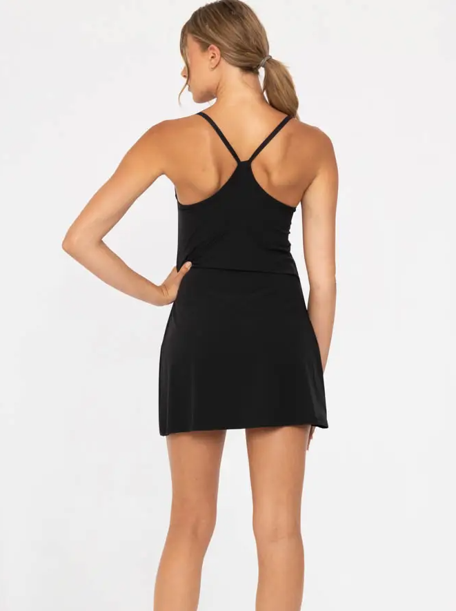 Racerback A-Line Active Dress, Black - 13 Hub Lane   |  Mini Dresses