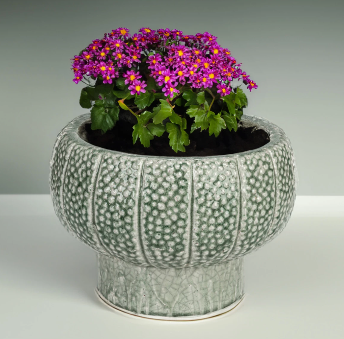 Embossed Terra-Cotta Footed Planter - 13 Hub Lane   |  Terra-Cotta Planters