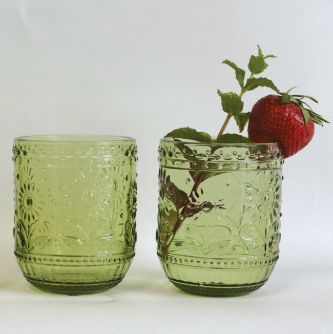 12oz. Embossed Drinking Glass