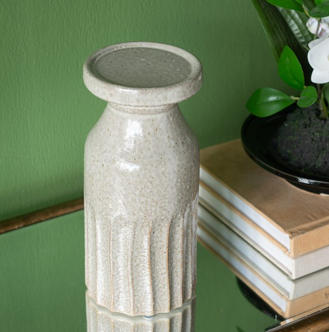 Ceramic Textured Cylinder Candle Holder - 13 Hub Lane   |  
