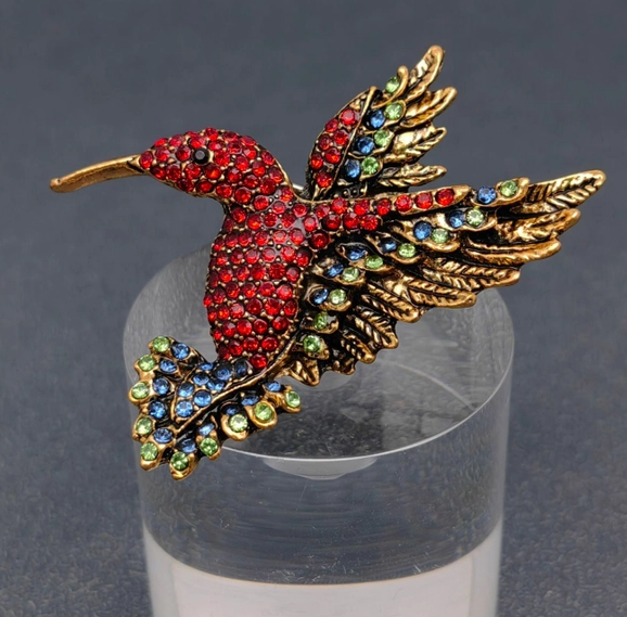 Rhinestone Hummingbird Brooch - 13 Hub Lane   |  