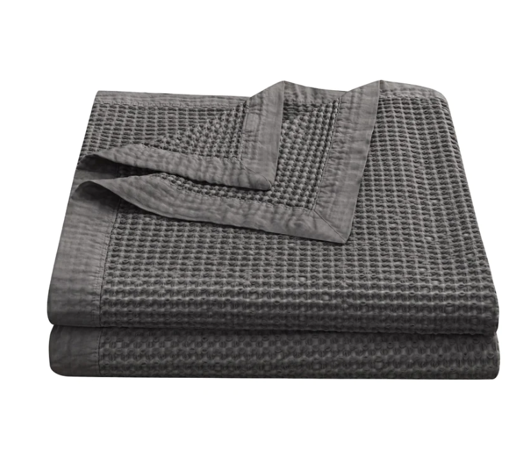 Waffle Weave Cotton Coverlet - Thumbnail 4