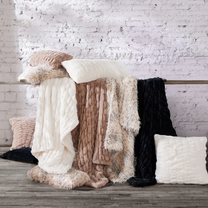 Ruched Rabbit Double Sided Throw - 13 Hub Lane   |  
