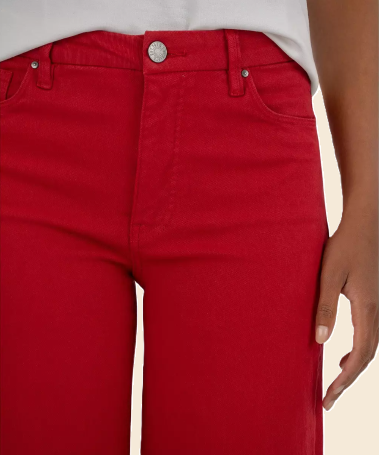 Kut From the Kloth Meg High Rise Wide Leg, Ruby Red
