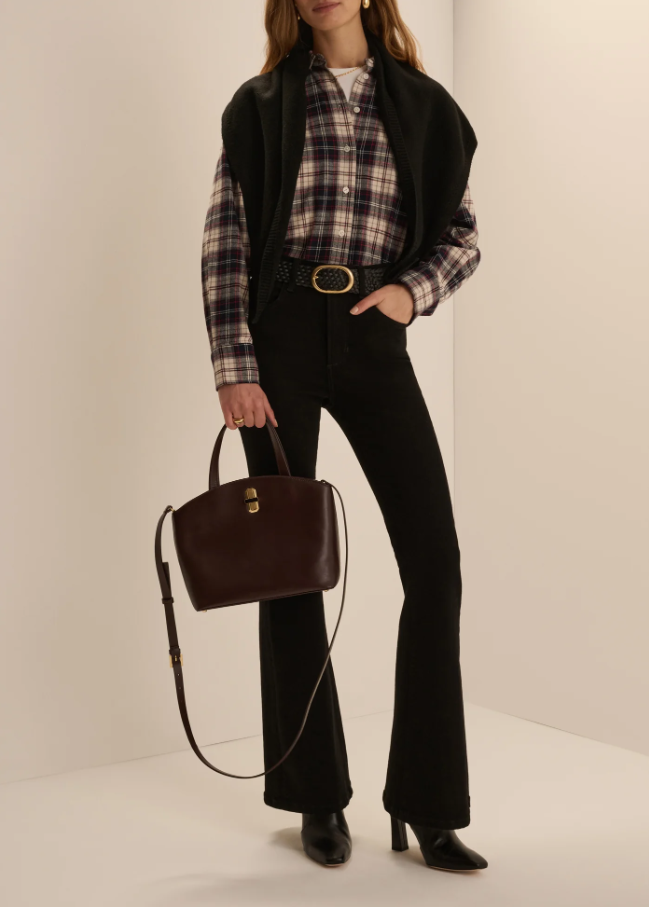 The Boyfriend Shirt, Midnight Cream Plaid