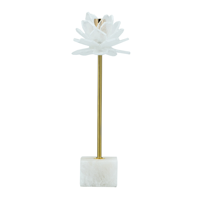 Selenite Stone Flower Candle Holder - 13 Hub Lane   |  
