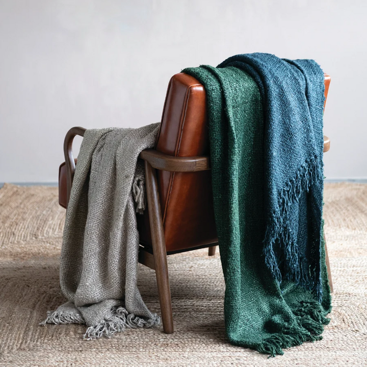 Woven Viscose Throw w/ Fringe