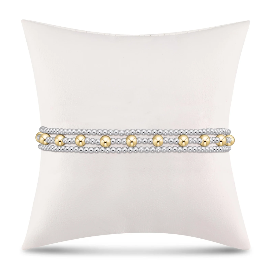 enewton classic sincerity pattern 4mm bead bracelet - mixed metal - 13 Hub Lane   |  Beaded Bracelets
