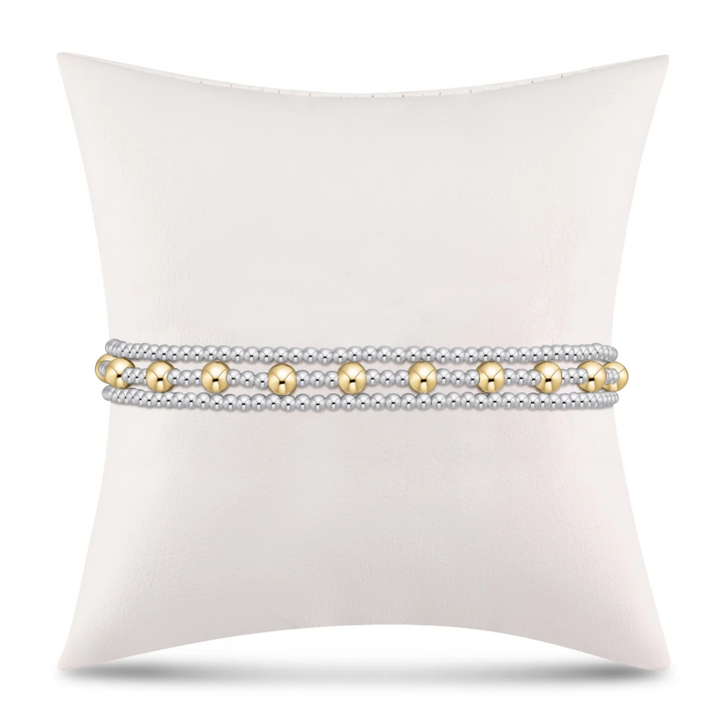 enewton classic sincerity pattern 4mm bead bracelet - mixed metal - 13 Hub Lane   |  Beaded Bracelets