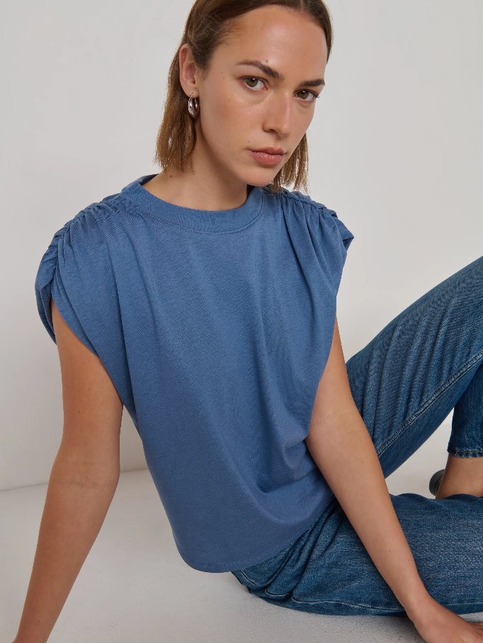 Frankie Luxe Muscle Tee, Bella Blue
